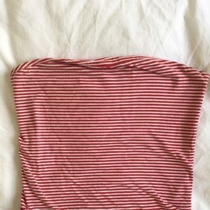 Brandy Melville red and white striped tube top